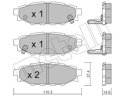 Brake Pad Set, disc brake (22-0764-1)