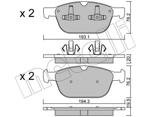 Brake Pad Set, disc brake (22-0834-0)