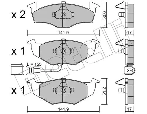 Brake Pad Set, disc brake (22-0206-3)