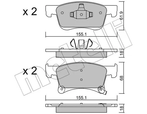 Brake Pad Set, disc brake (22-1035-0)