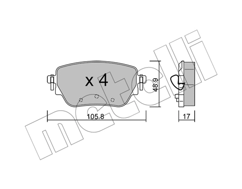 Brake Pad Set, disc brake (22-1195-0)