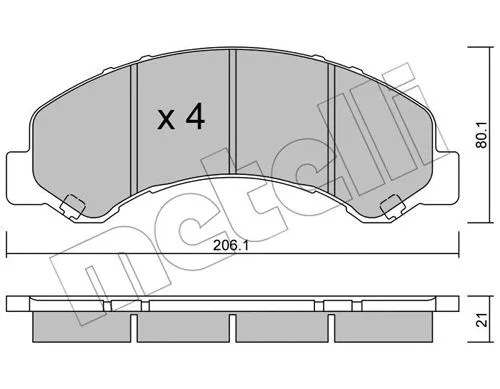 Brake Pad Set, disc brake (22-0621-0)