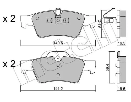 Brake Pad Set, disc brake (22-0568-1)