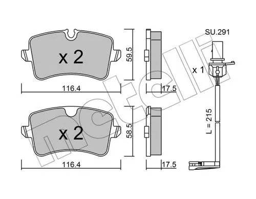 Brake Pad Set, disc brake (22-0955-0K)