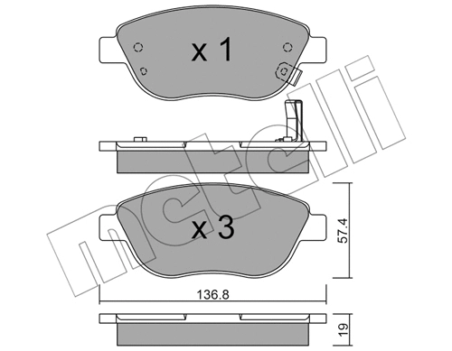 Brake Pad Set, disc brake (22-0322-2)