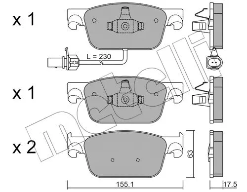 Brake Pad Set, disc brake (22-1125-0)