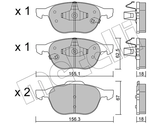 Brake Pad Set, disc brake (22-0534-2)