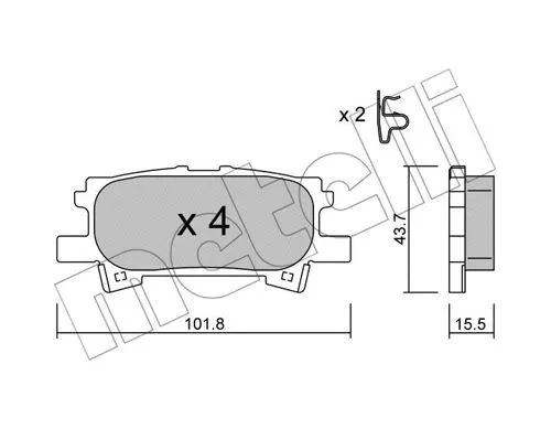 Brake Pad Set, disc brake (22-0619-0)