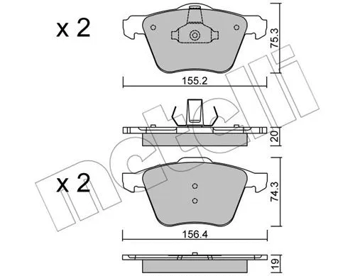 Brake Pad Set, disc brake (22-0599-1)