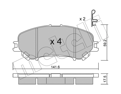 Brake Pad Set, disc brake (22-1010-1)
