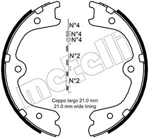 Brake Shoe Set, parking brake (53-0297K)