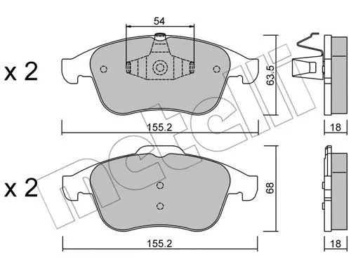 Brake Pad Set, disc brake (22-0803-2)