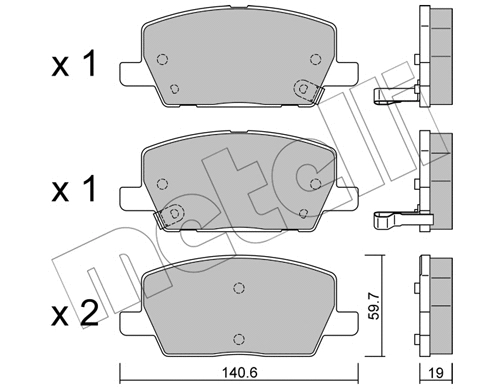 Brake Pad Set, disc brake (22-1212-0)