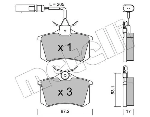 Brake Pad Set, disc brake (22-0100-3)