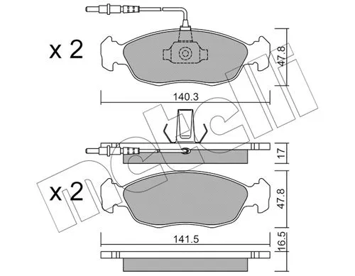 Brake Pad Set, disc brake (22-0156-0)