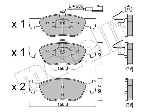 Brake Pad Set, disc brake (22-0082-0)