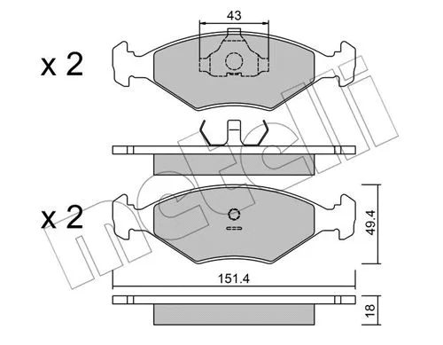 Brake Pad Set, disc brake (22-0057-3)