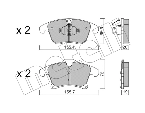 Brake Pad Set, disc brake (22-1039-1)
