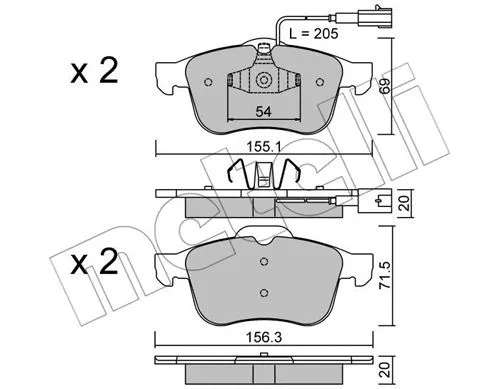 Brake Pad Set, disc brake (22-0703-1)