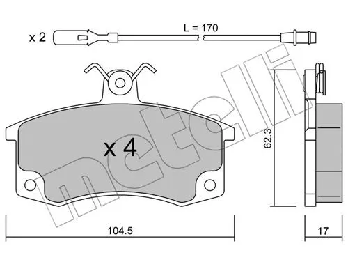 Brake Pad Set, disc brake (22-0062-1)