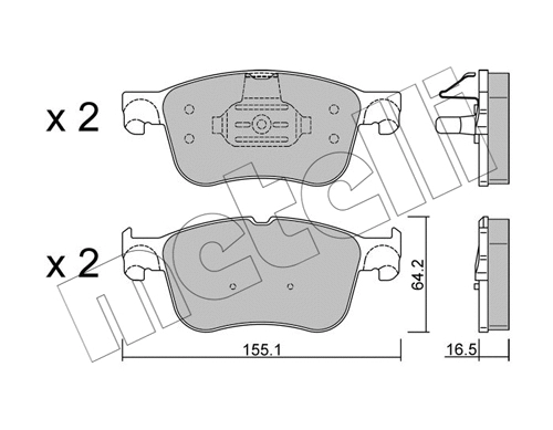 Brake Pad Set, disc brake (22-1205-1)