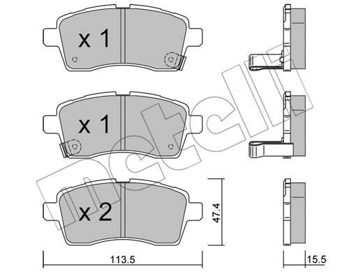 Brake Pad Set, disc brake (22-1162-0)