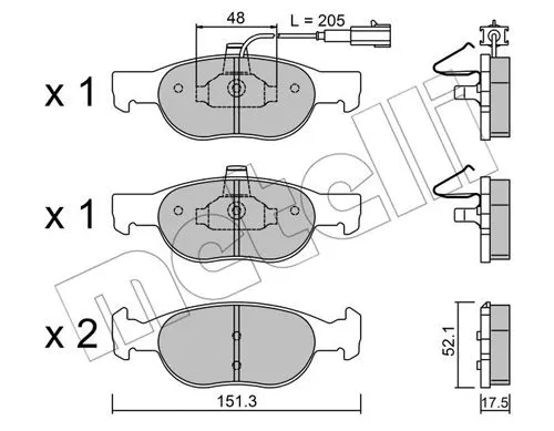 Brake Pad Set, disc brake (22-0079-0)