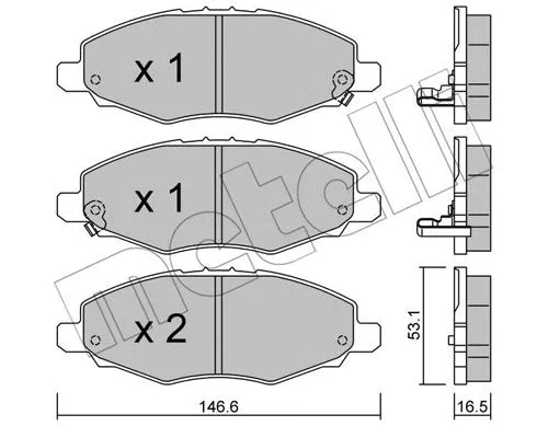 Brake Pad Set, disc brake (22-0798-0)