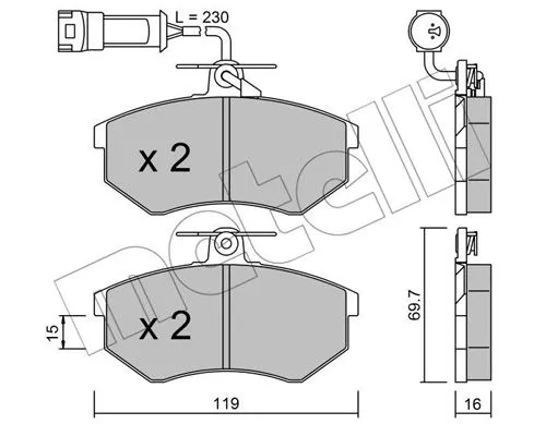 Brake Pad Set, disc brake (22-0148-3)