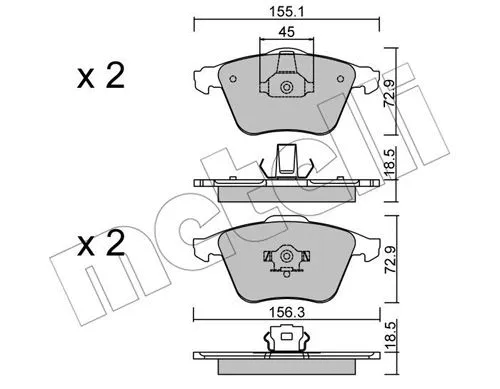 Brake Pad Set, disc brake (22-0549-3)