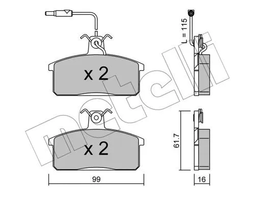 Brake Pad Set, disc brake (22-0026-2)