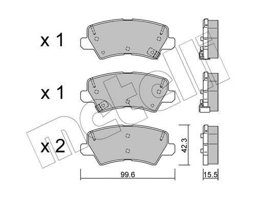 Brake Pad Set, disc brake (22-1166-0)
