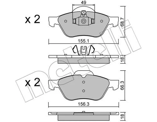 Brake Pad Set, disc brake (22-0335-1)