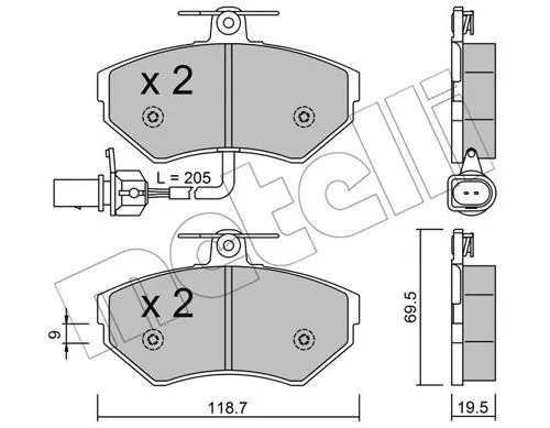 Brake Pad Set, disc brake (22-0215-2)
