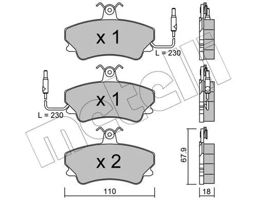 Brake Pad Set, disc brake (22-0069-0)