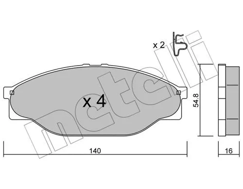 Brake Pad Set, disc brake (22-0433-0)