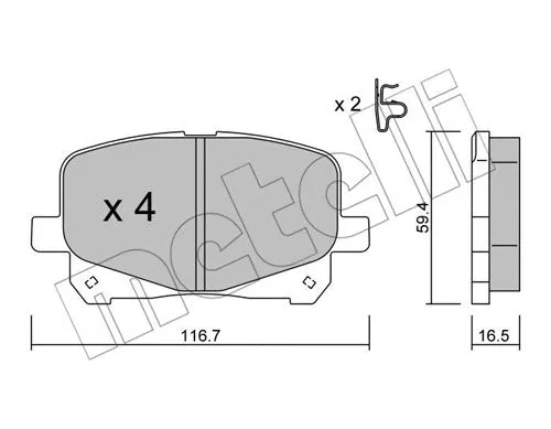 Brake Pad Set, disc brake (22-0443-0)