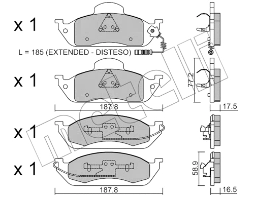 Brake Pad Set, disc brake (22-0569-0)