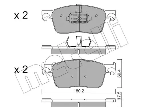 Brake Pad Set, disc brake (22-1107-0)