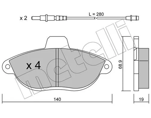 Brake Pad Set, disc brake (22-0105-0)