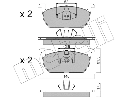 Brake Pad Set, disc brake (22-1214-0)