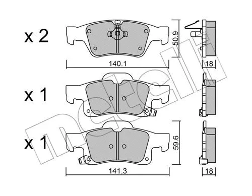 Brake Pad Set, disc brake (22-0928-0)