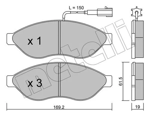 Brake Pad Set, disc brake (22-0708-0)
