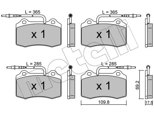 Brake Pad Set, disc brake (22-0251-1)