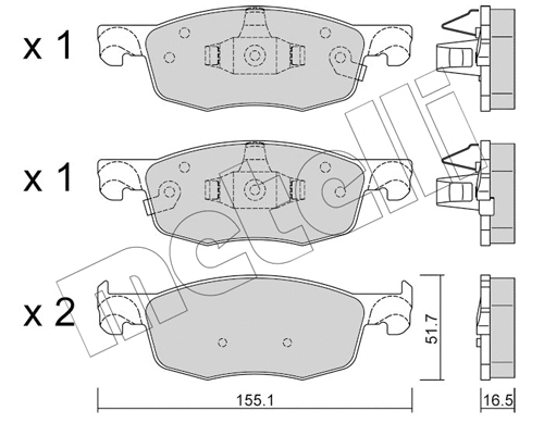 Brake Pad Set, disc brake (22-1282-0)