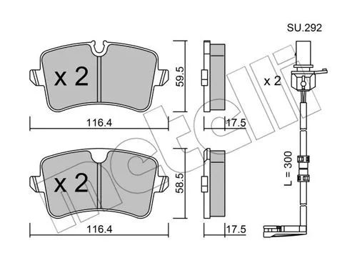 Brake Pad Set, disc brake (22-0955-1K)