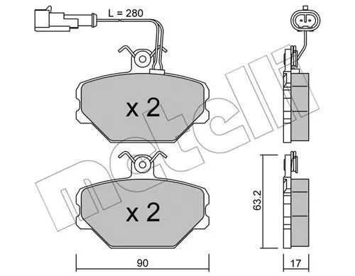 Brake Pad Set, disc brake (22-0059-2)