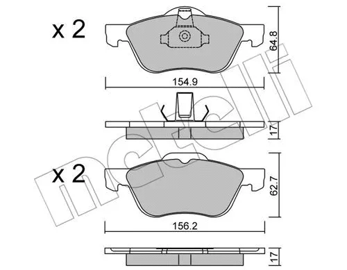 Brake Pad Set, disc brake (22-0489-0)