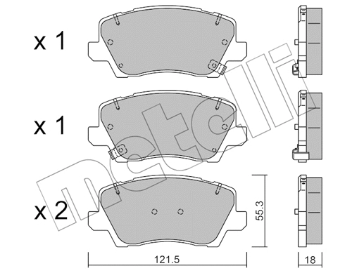 Brake Pad Set, disc brake (22-1165-0)