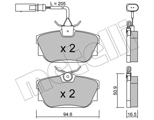 Brake Pad Set, disc brake (22-0346-2)